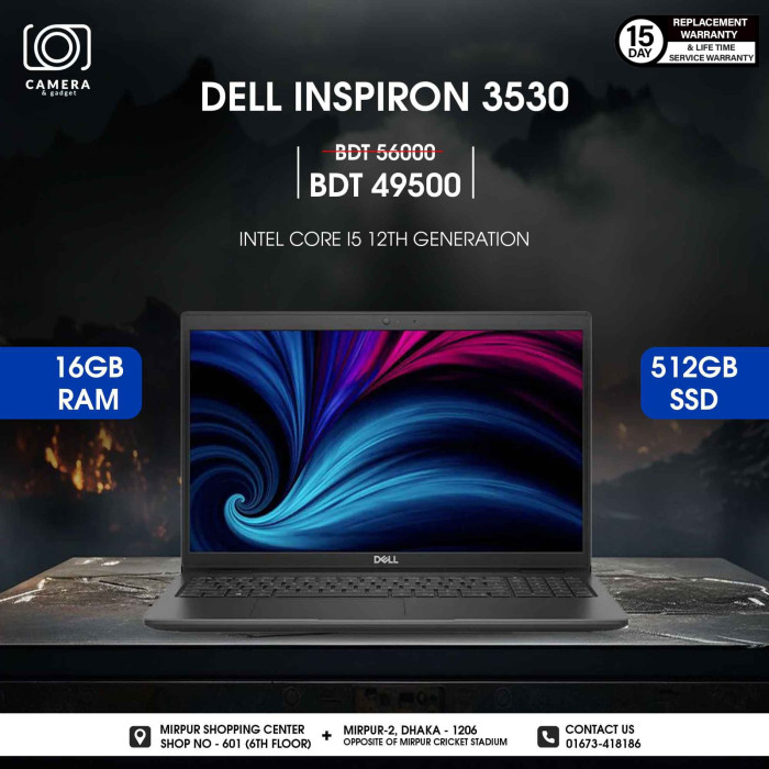 Dell Inspiron 15 3520 Core i5 12th Gen 15.6" FHD Laptop